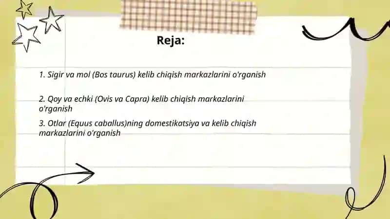 Sigir va mol (Bos taurus) kelib chiqish markazlarini o'rganish 2
