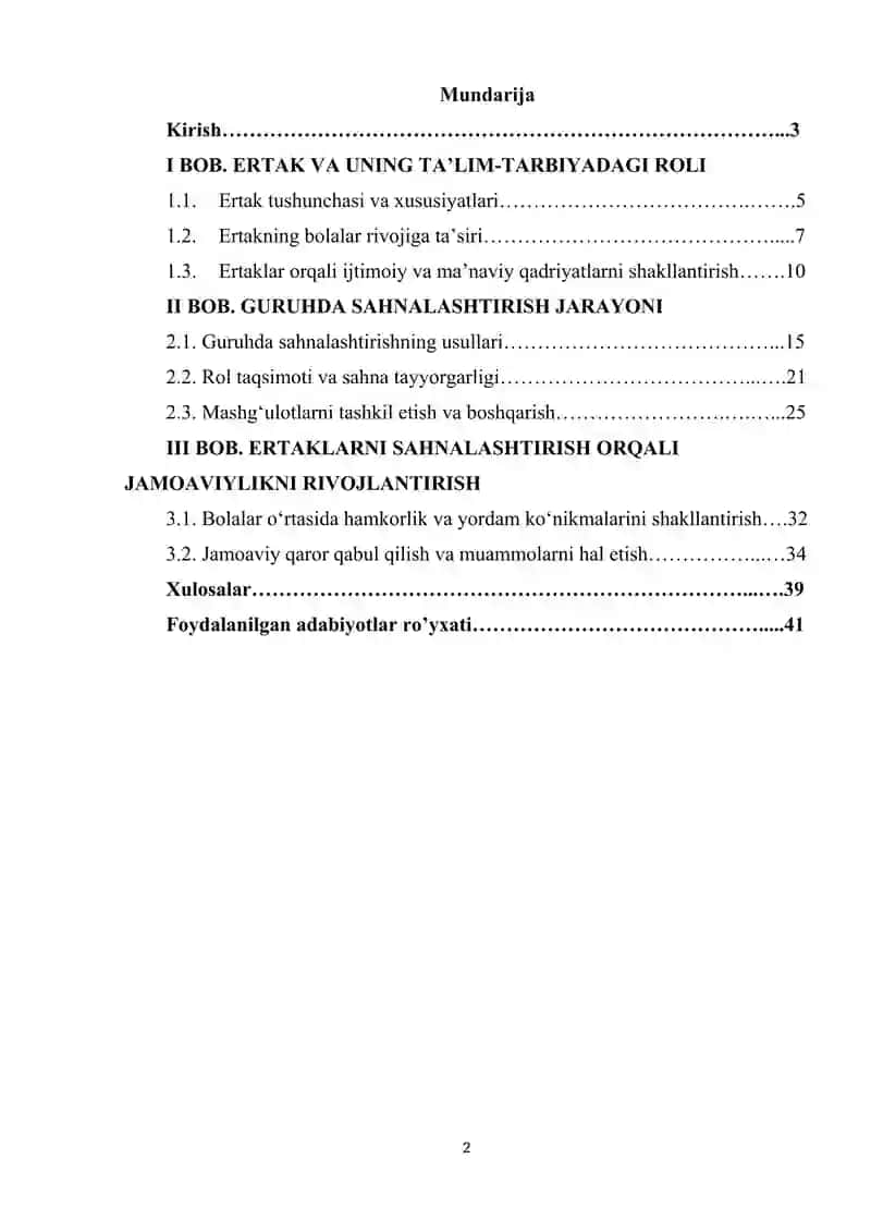 Ertaklarni guruhda sahnalashtirish orqali jamoaviylikni rivojlantirish. 2