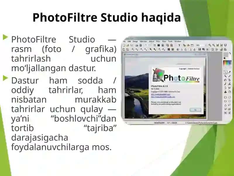 PhotoFiltre Studio dasturi 2