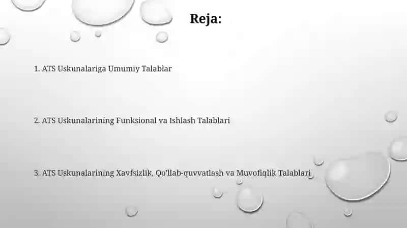ATS Uskunalariga Umumiy Talablar 2
