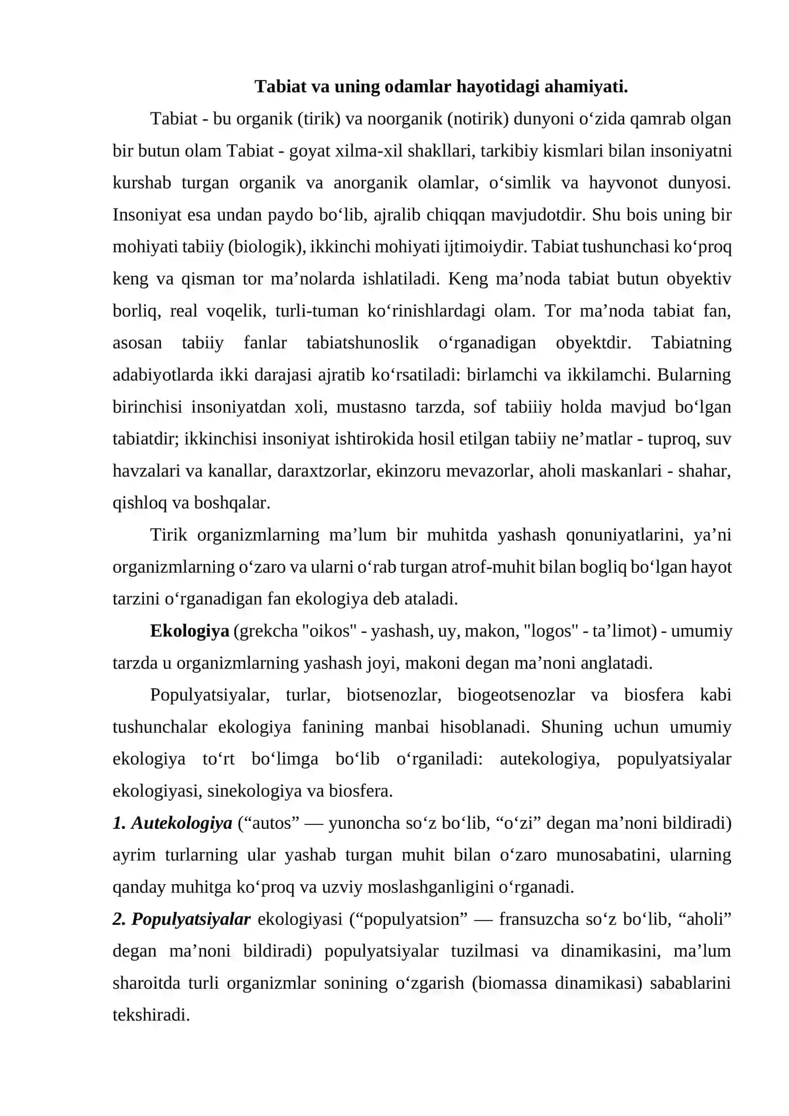 Bolalarni tabiat bilan tanishtirish metodikasining maqsad va vazifalari 2