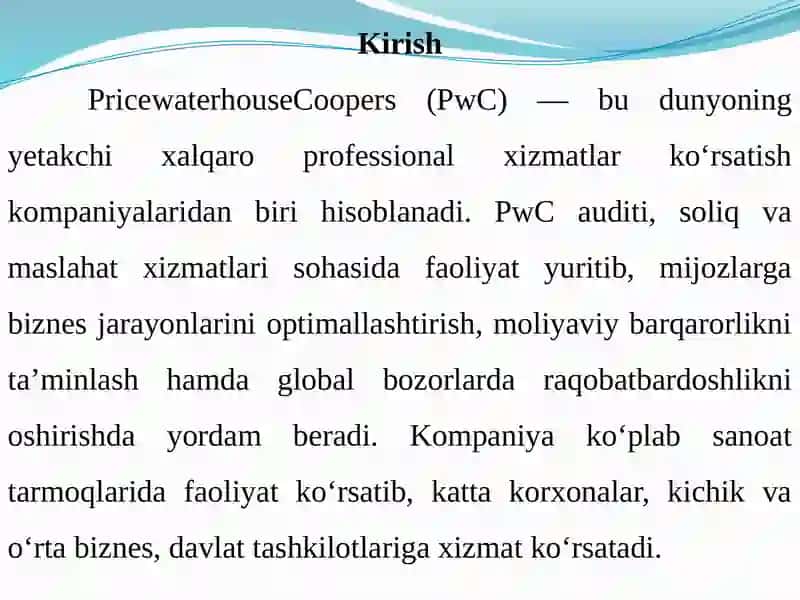 Pricewaterhouse Coopers 2
