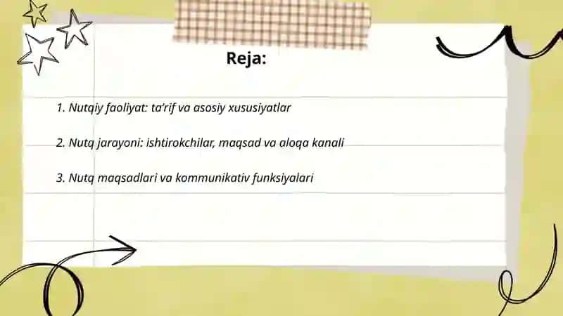Nutqiy faoliyat. Nutq shakllari. Nutq uslublari 2