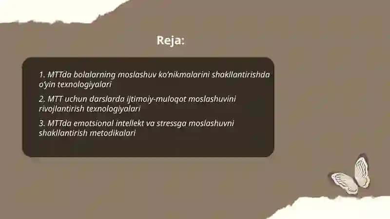 MTT bolalarning moslashuv koʻnikmalarini shakllantirish texnologiyalari 2