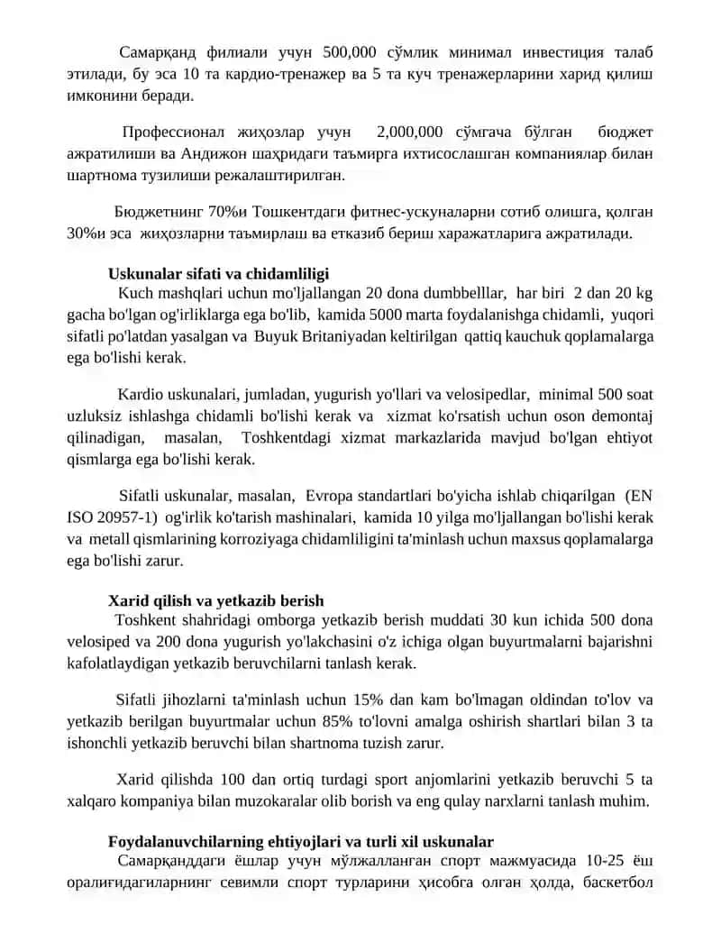 Jismoniy mashq uskunalarining xavfsizlik talablari 2