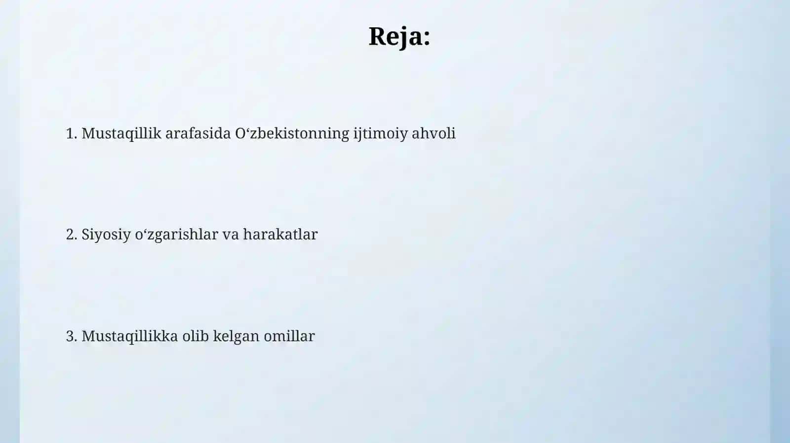 Mustaqillik arafasida Oʻzbekistondagi ijtimoiy-vasiyosiy jarayonlar 2
