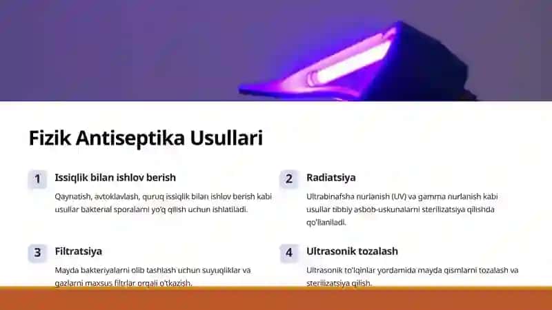 ZamonaviyFizik Antiseptika Usullari 2