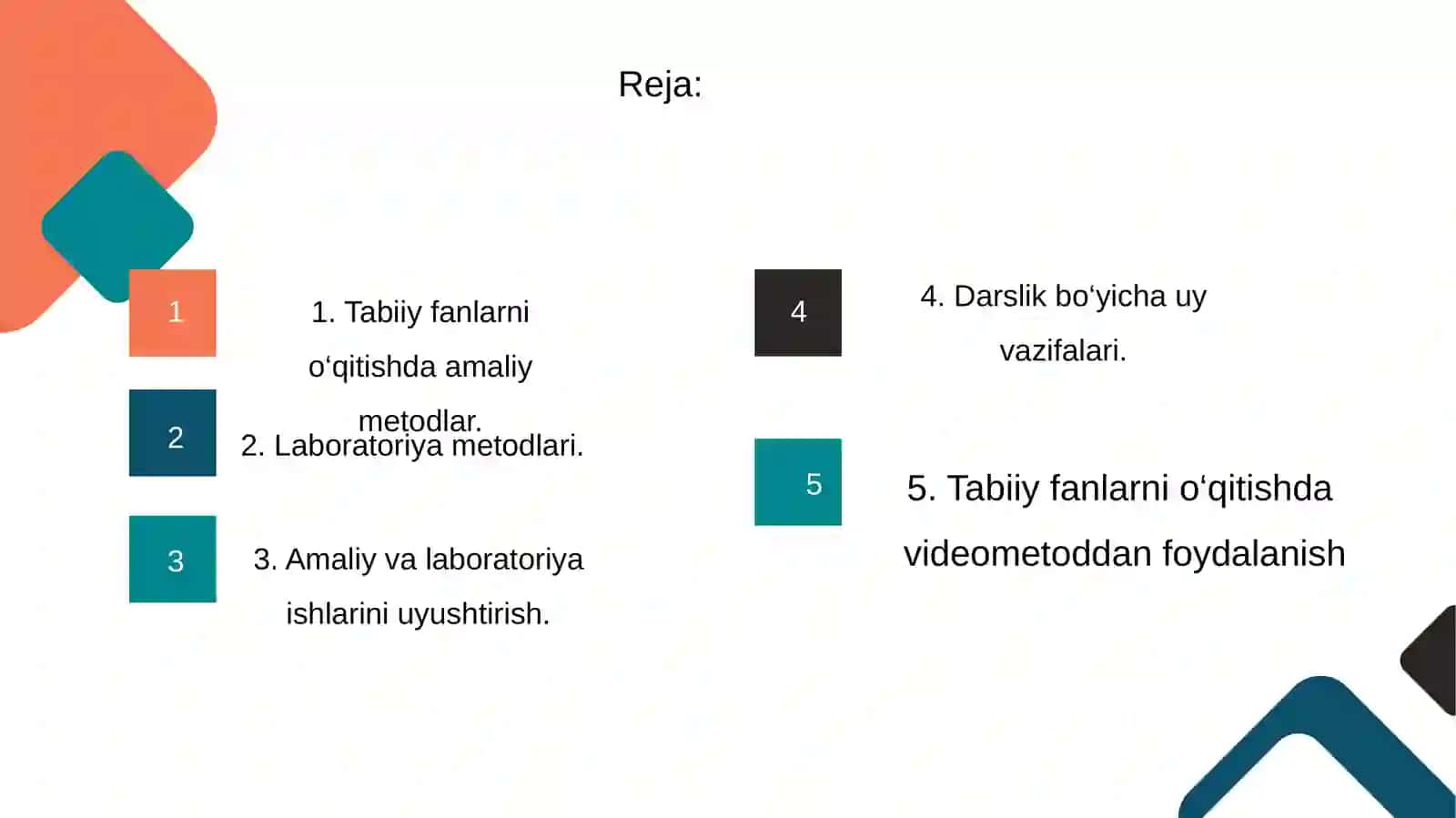 Tabiiy fanlar nazariyasi va metodikasi fanida amaliy va laboratoriya ishlarini uyshtirish 2