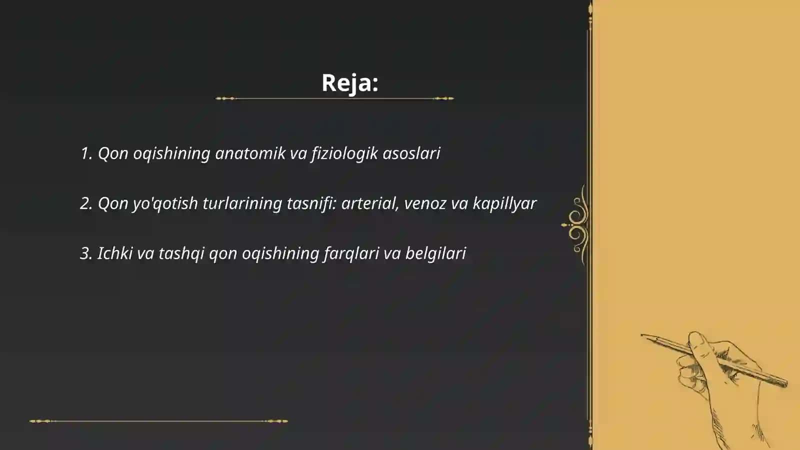 Qon oqishi va qon yo'qotish turlari, sabablari va oqibatlari va unda birinchi tibbiy yordam 2
