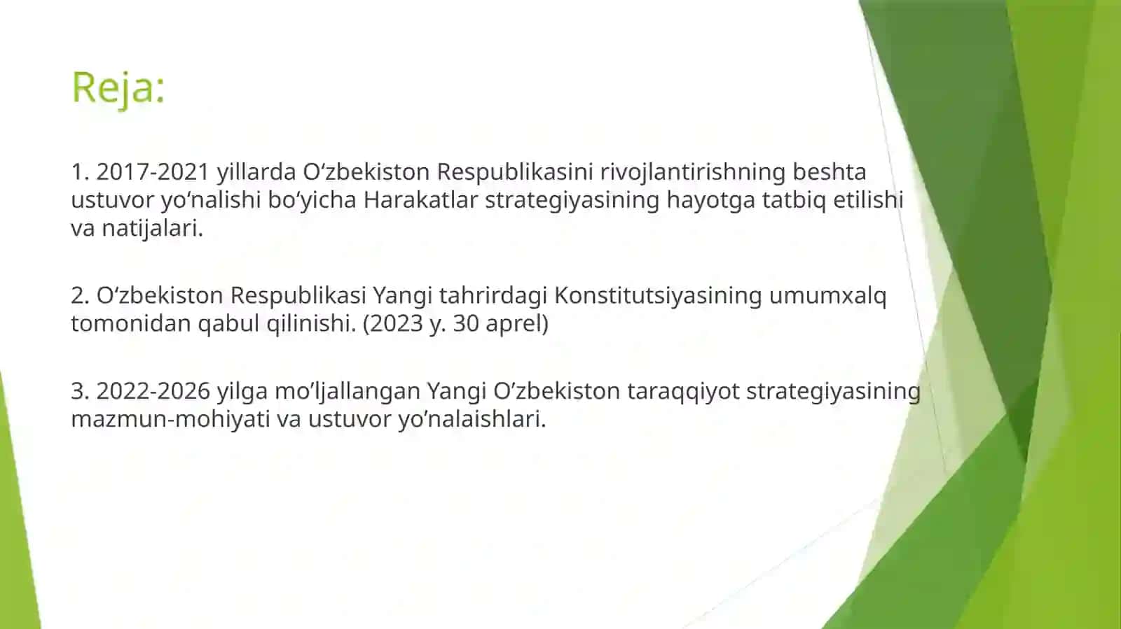 O'zbekistondagi rahbar yangiliklari 2