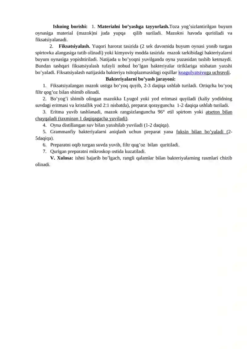 Bakteriyalarni Gramm usulida bo`yash 2