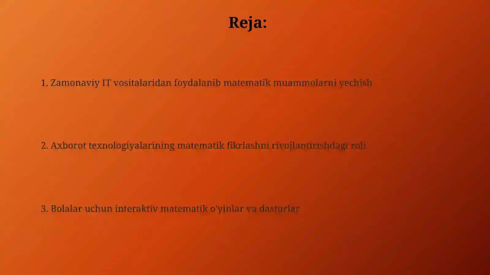 Bolalarda matematik taffakurini rivojlantirish 2