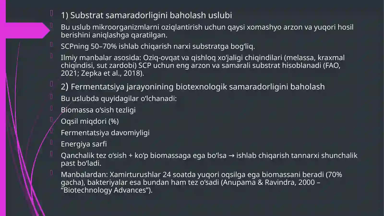 Bir hujayralilar oqsilidan foydalanishning iqtisodiy samaradorligi 2
