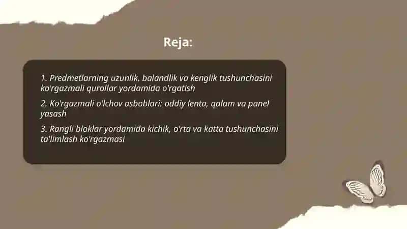 Predmetlar olchami bilan tanishtirish 2