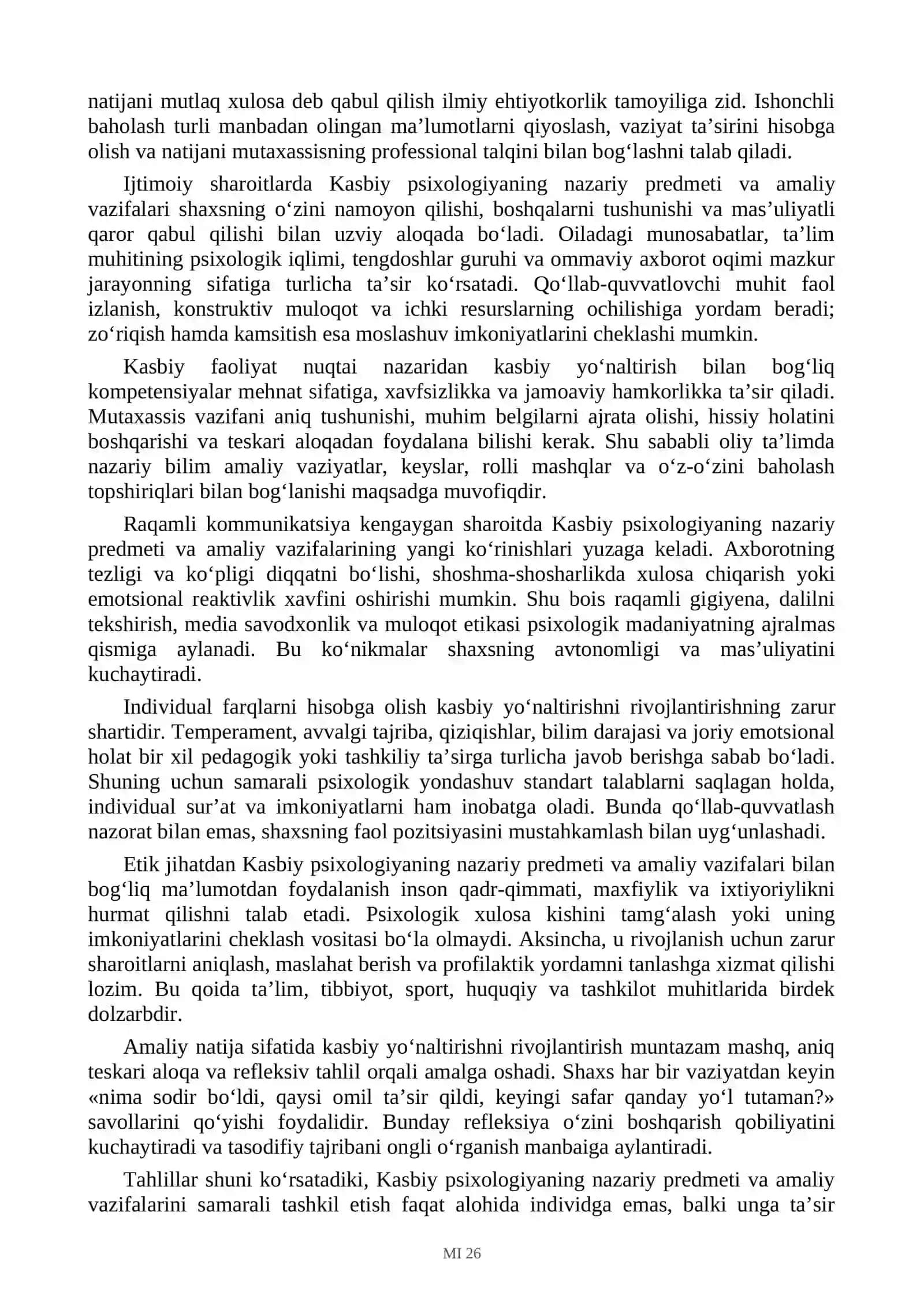 Kasbiy psixologiyaning ijtimoiy hayotda tutgan o‘rni 2
