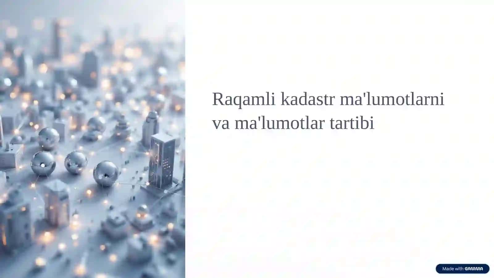 Kadastr (faoliyat turlari bo'yicha) bakalavriat ta'lim yo'nalishi 2