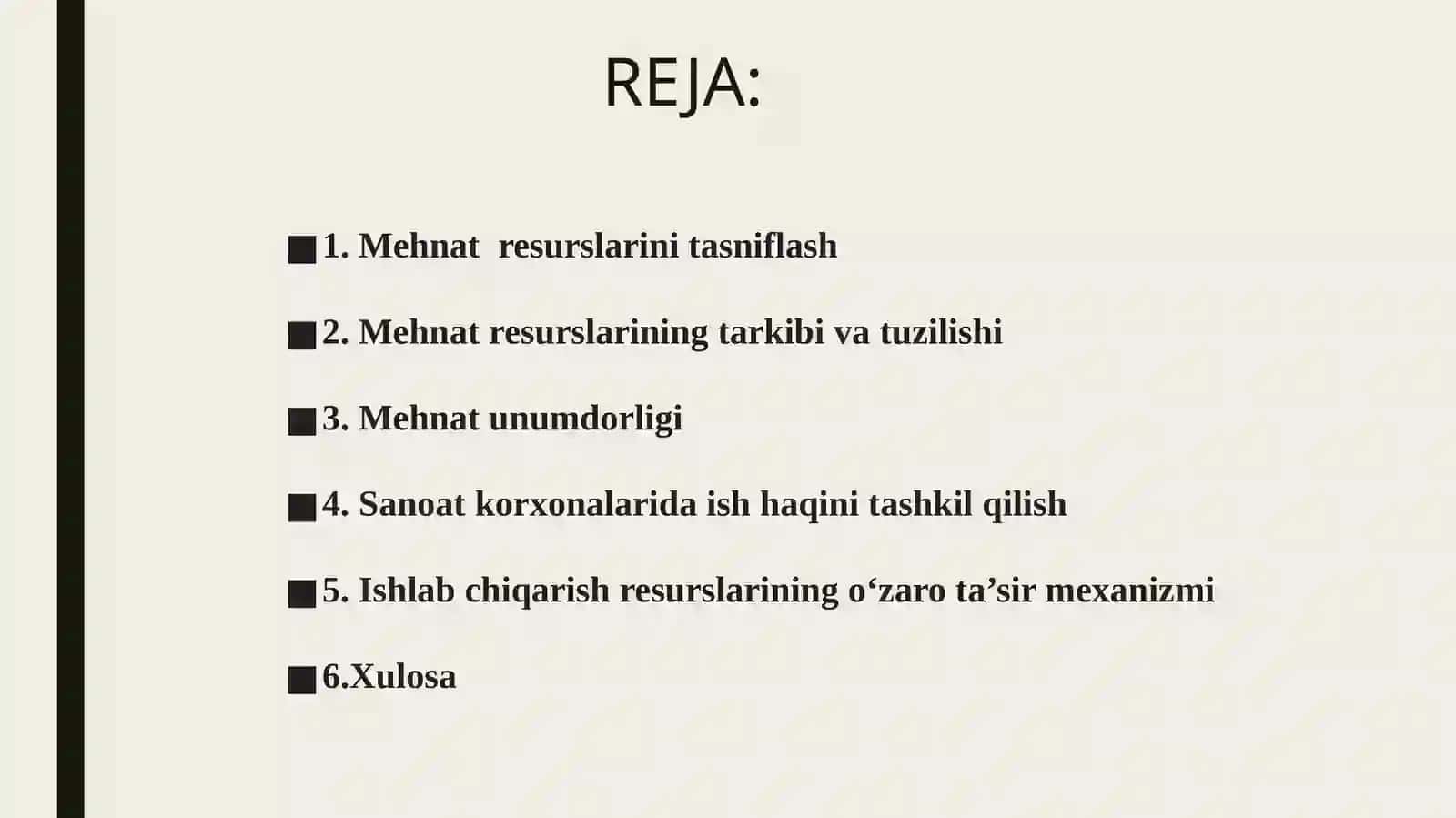 Korxonaning Mehnat Resurslari 2