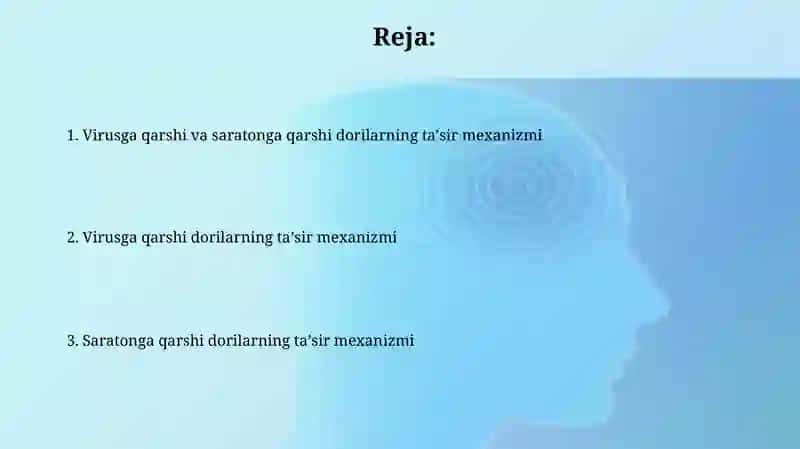 Viruslarga va oʻsmalarga qarshi dori vositalari taʼsir mexanizmi 2