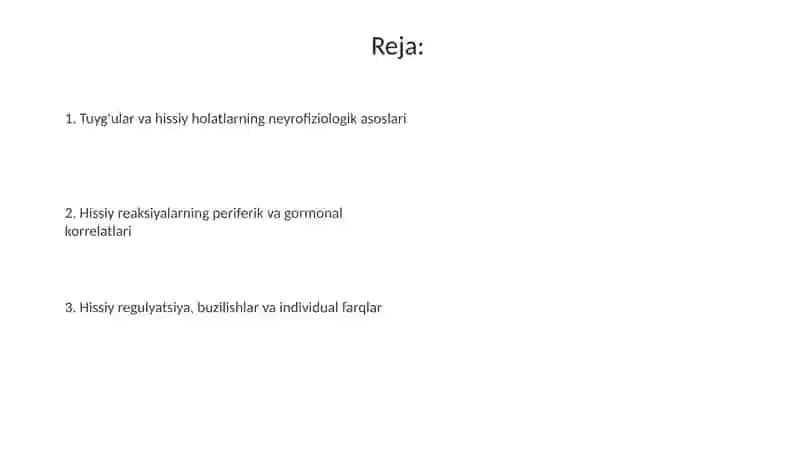 Hissiyot va emotsional holatlarning fiziologik asoslari 2