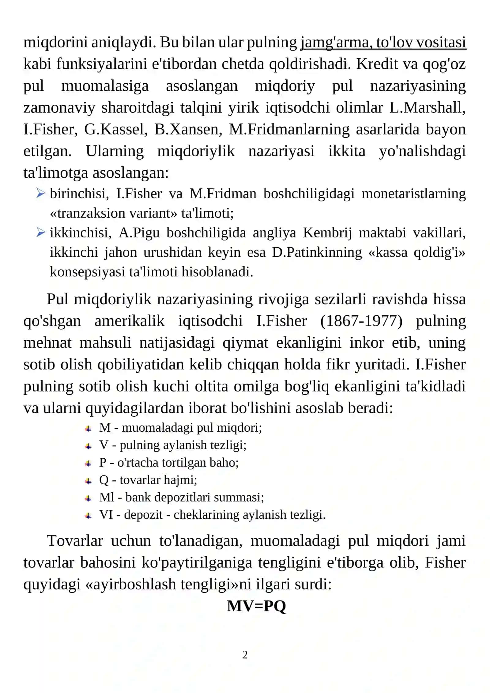 Pul va inflyatsiya 2