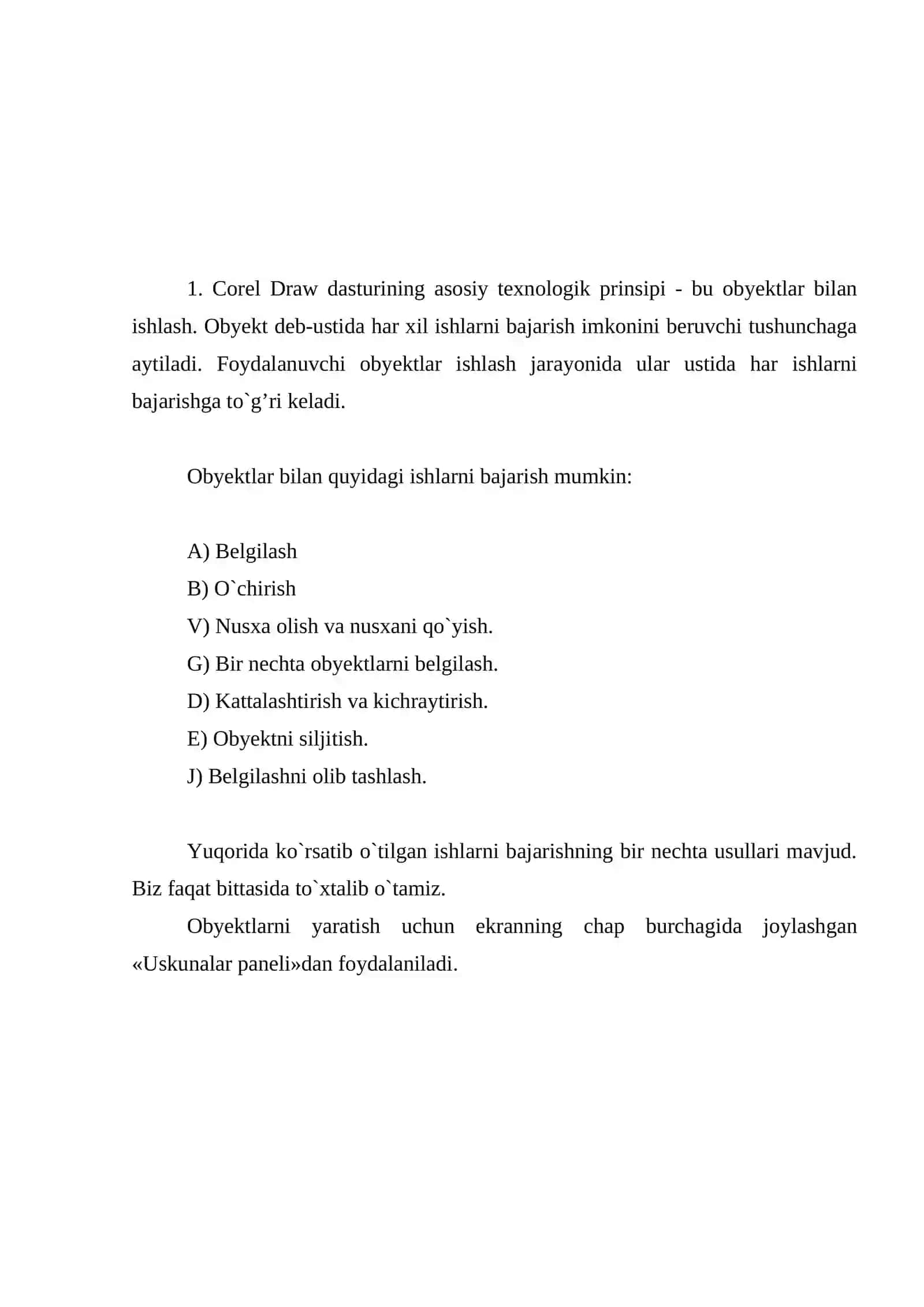 Corel Draw dasturida yol poyi va yol toshamasi kondalang kesimini chizmasini chizish 2