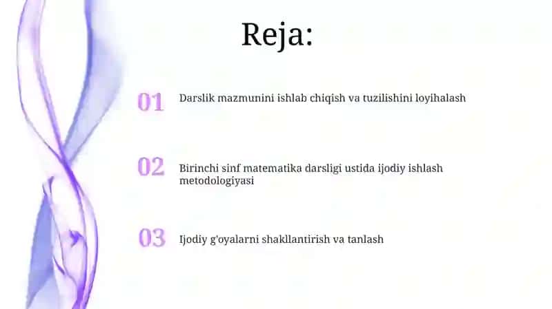 Birinchi sinf matematika darsligi ustida ijodiy ishlash metodikasi 2