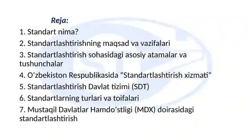 Standartlashtirish asoslari, Standartlashtirishning maqsad va vazifalari 2
