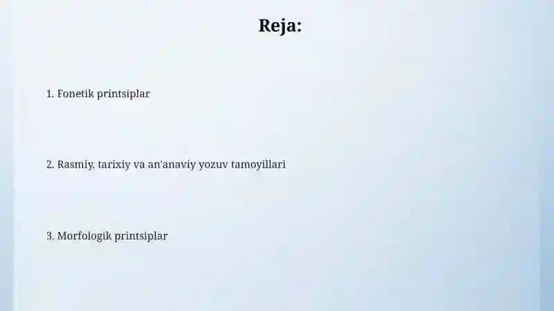 Rasmiy va an'anaviy til tamoyillari 2