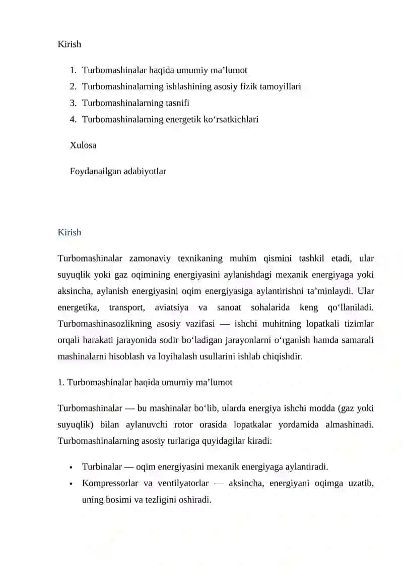 Turbomashinalarning nazariy asoslari 2