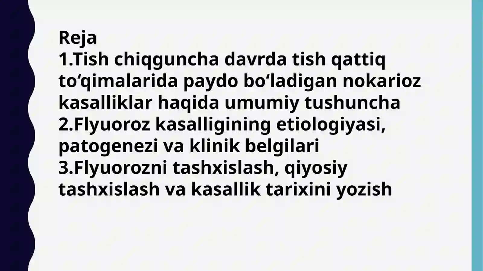 Tish chiqguncha qadar (tish kurtagi rivojlanish gistogenezida) tish qattiq to‘qimalarida paydo bo‘ladigan nokarioz kasalliklar 2