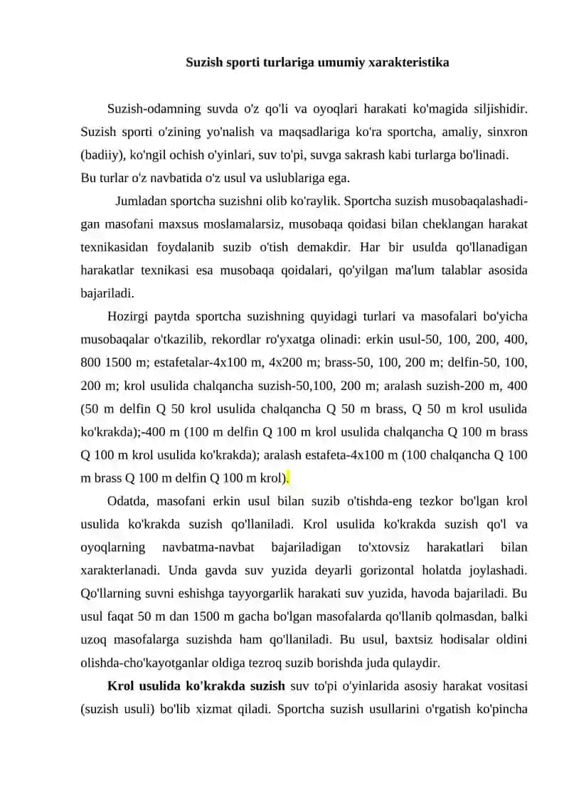 Suzish sporti turlari 2