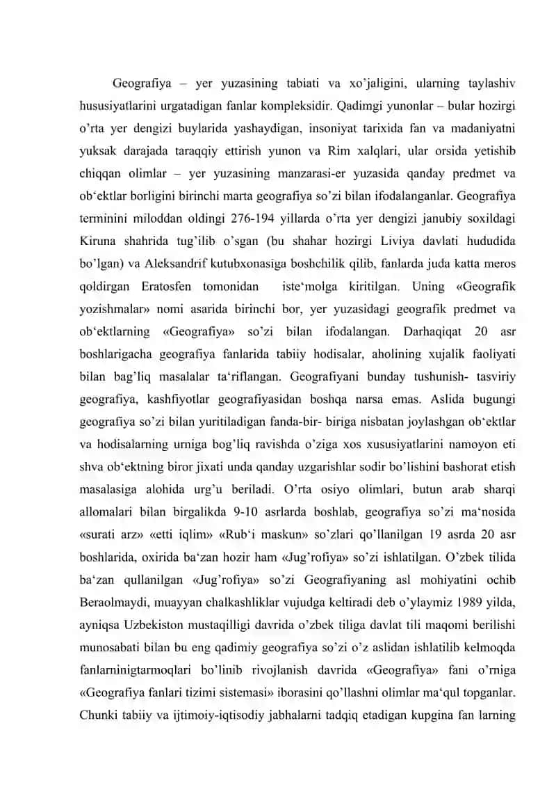 Umumiy yer bilimi predmeti - umumiy yer bilimi geografik qobiqni o’rganadigan fan ekanligi.doc 2