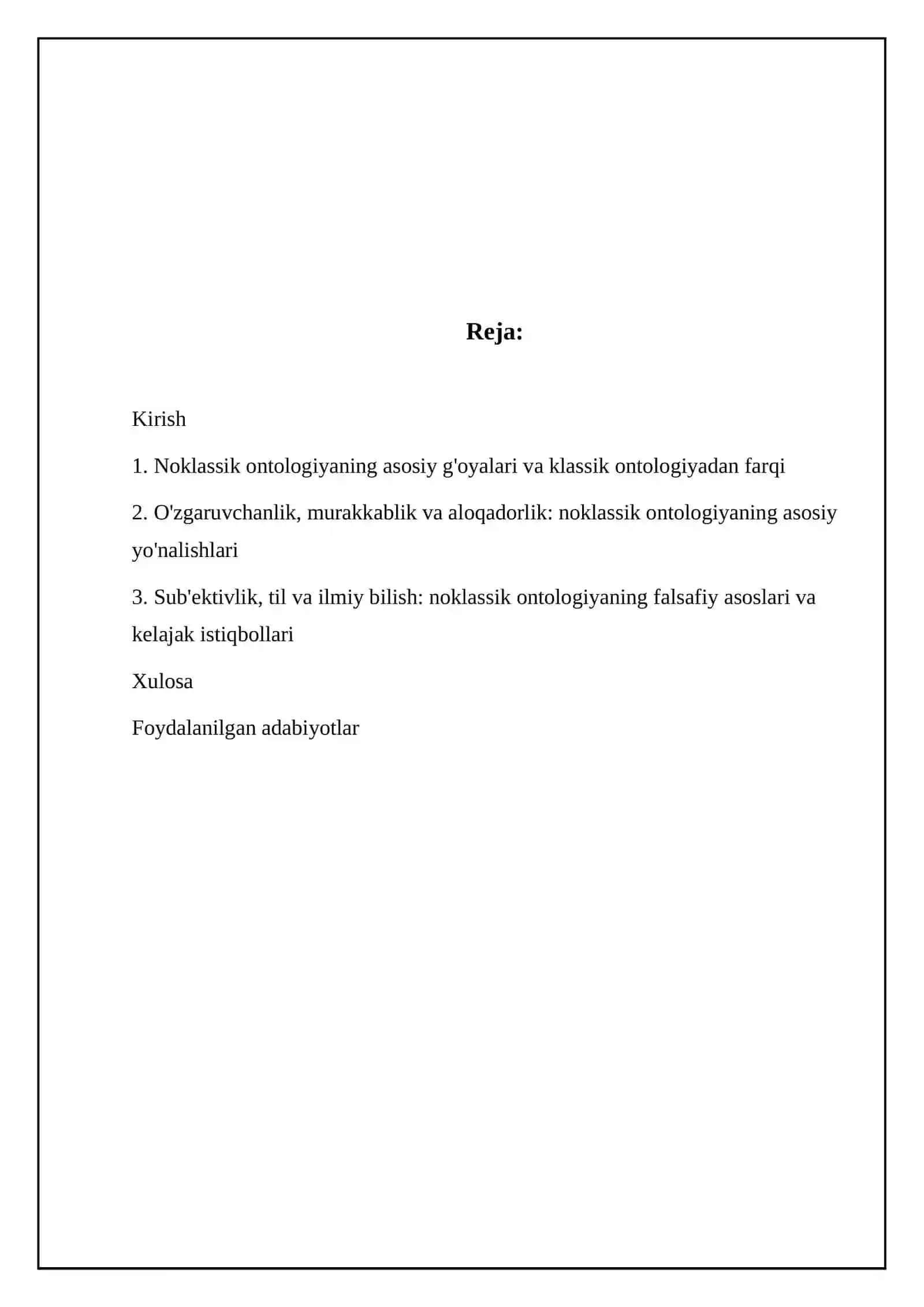 Noklassik ontologiyaning yo'nalishlari va mohiyati 2