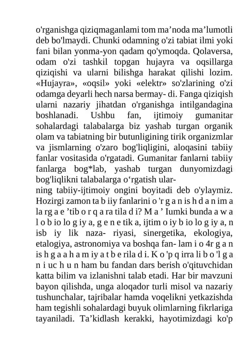 Boshlang ‘ich ta’lim tabiiy fanlarining predmeti, maqsad va vazifalari 2