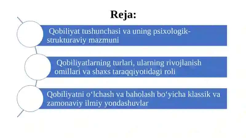 Qobilyatni o'rganish test topshiriqlarni tanlashning o'ziga xos jihatlari. 2