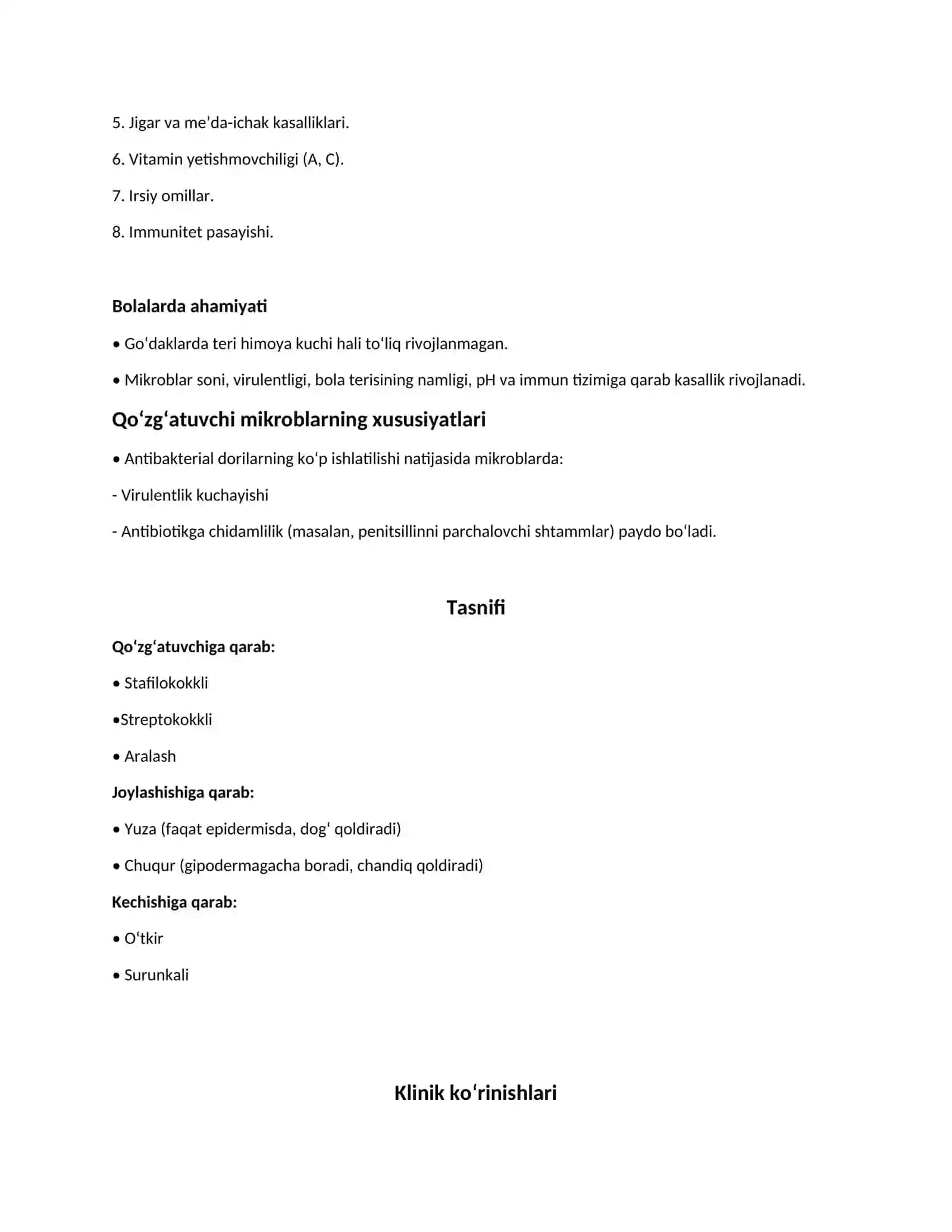 Terining yiringli kasalliklari (Piodermitlar) 2