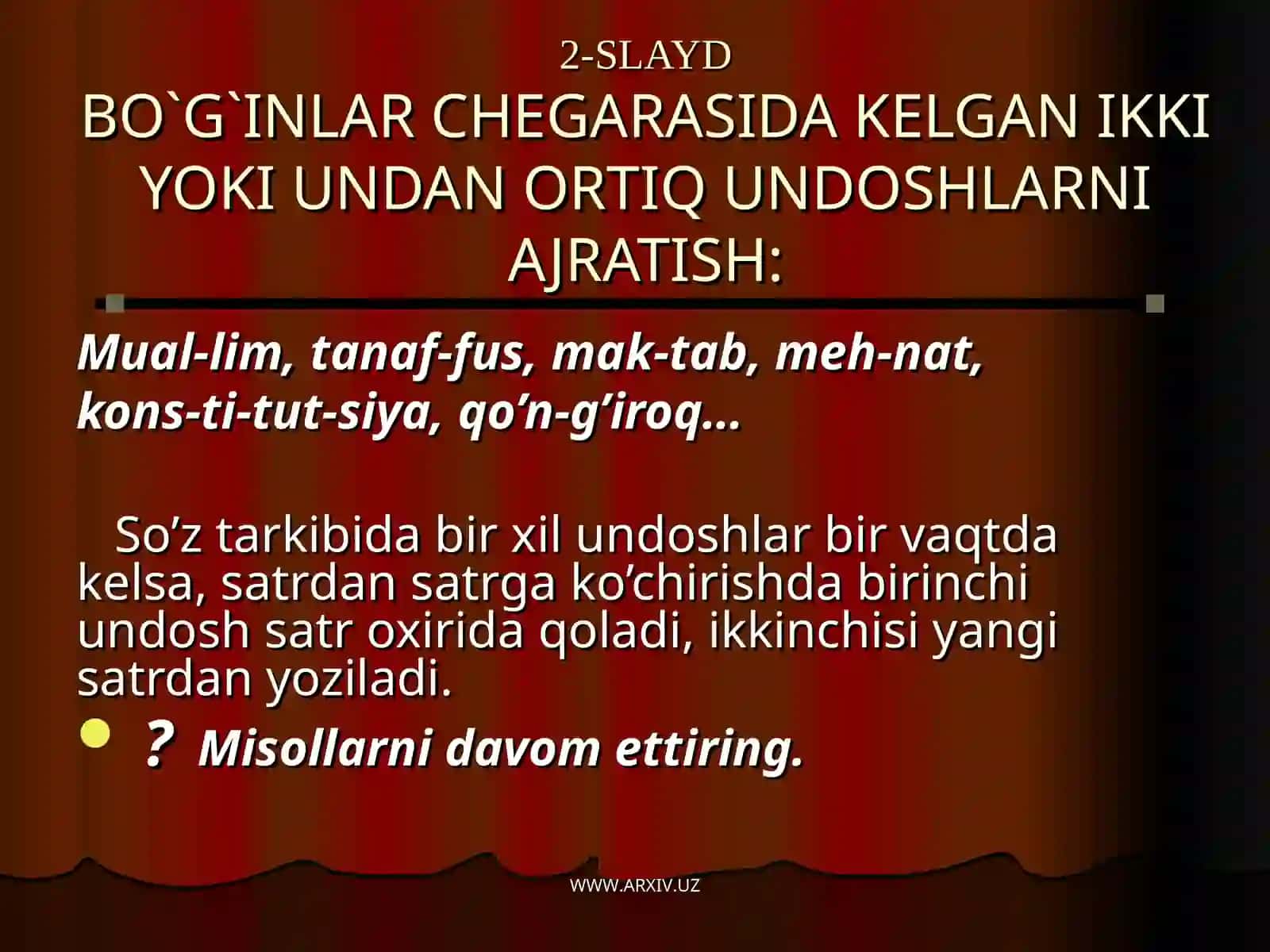 BO`G`IN KO`CHIRISH QOIDALARI 2