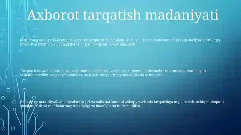 Media Maydonda Axborot Tarqatish Madaniyati 2