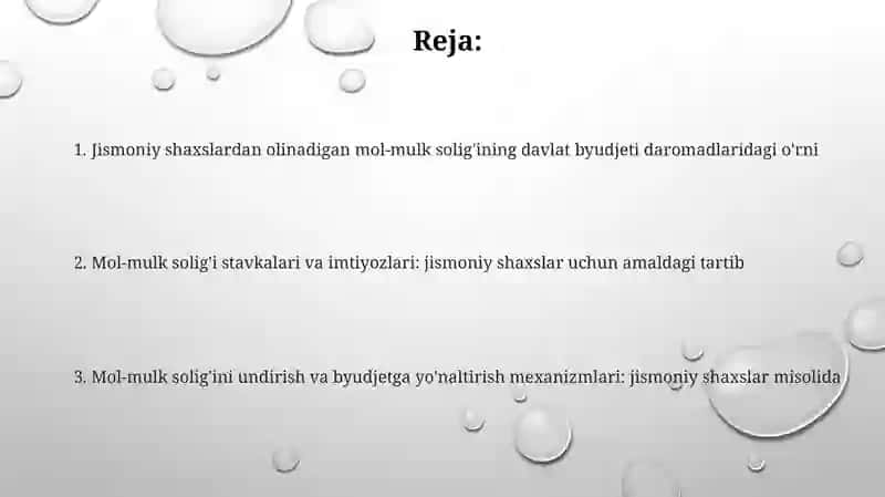 JSH mol-mulkiga solinadigan soliqning davlat byudjeti daromadlarini shakllantirishdagi ahamiyati 2