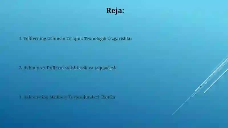 Madaniyat to‘qinlari "E.Tofferning "Uchinch to‘qinlari" 2