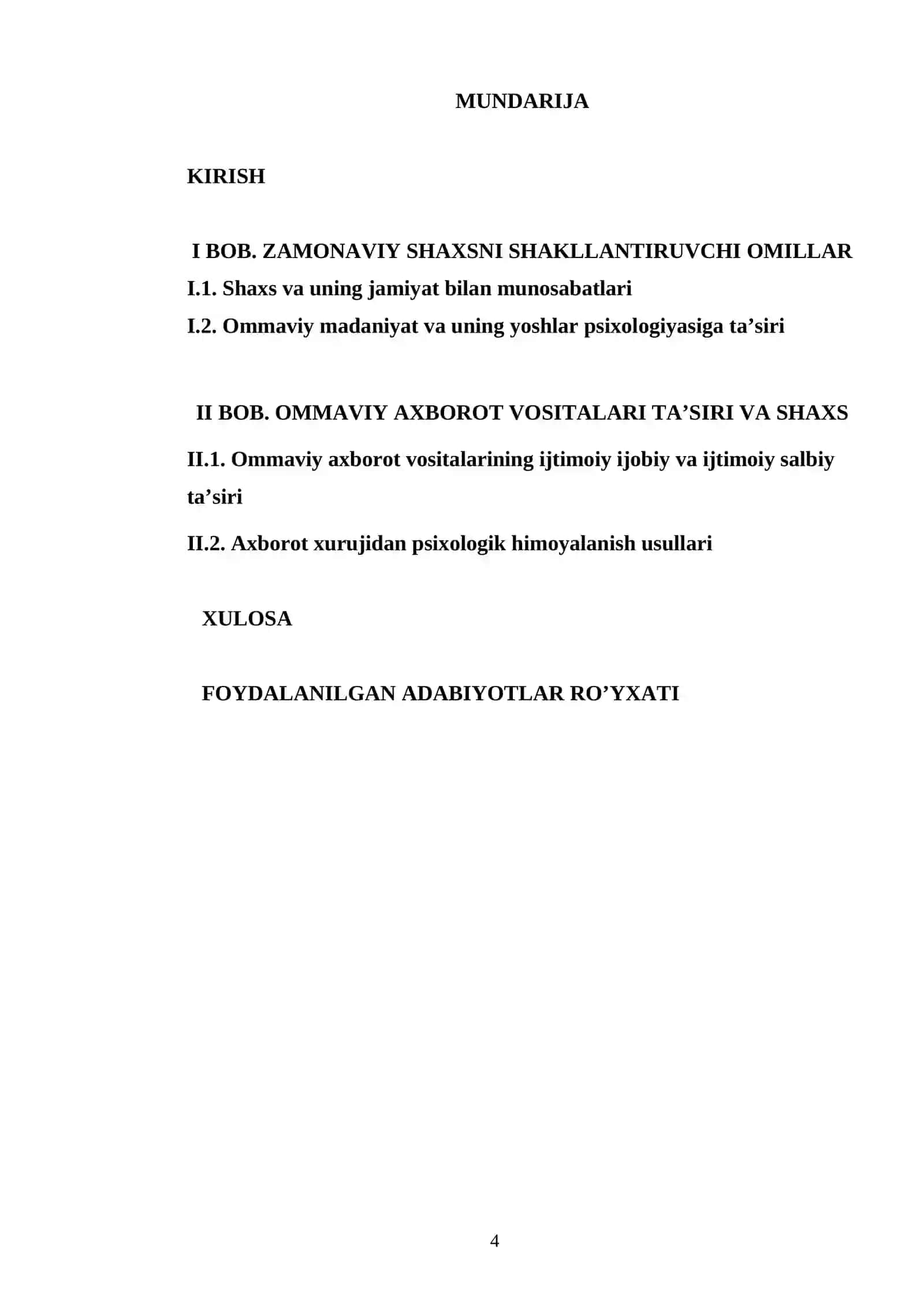 «OMMAVIY AXBOROT VOSITALARINING SHAXS RUHIY XUSUSIYATLARIGA TA’SIRI» 2