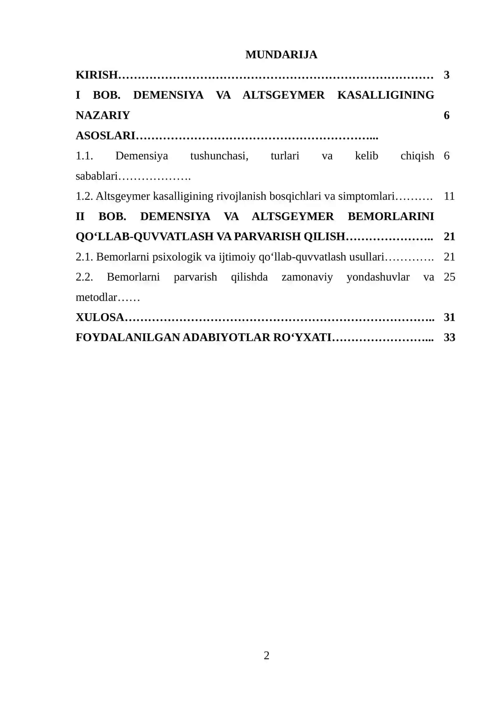 Demensiya va Altsgeymer kasalligi bilan og‘rigan bemorlarni qo‘llab-quvvatlash 2