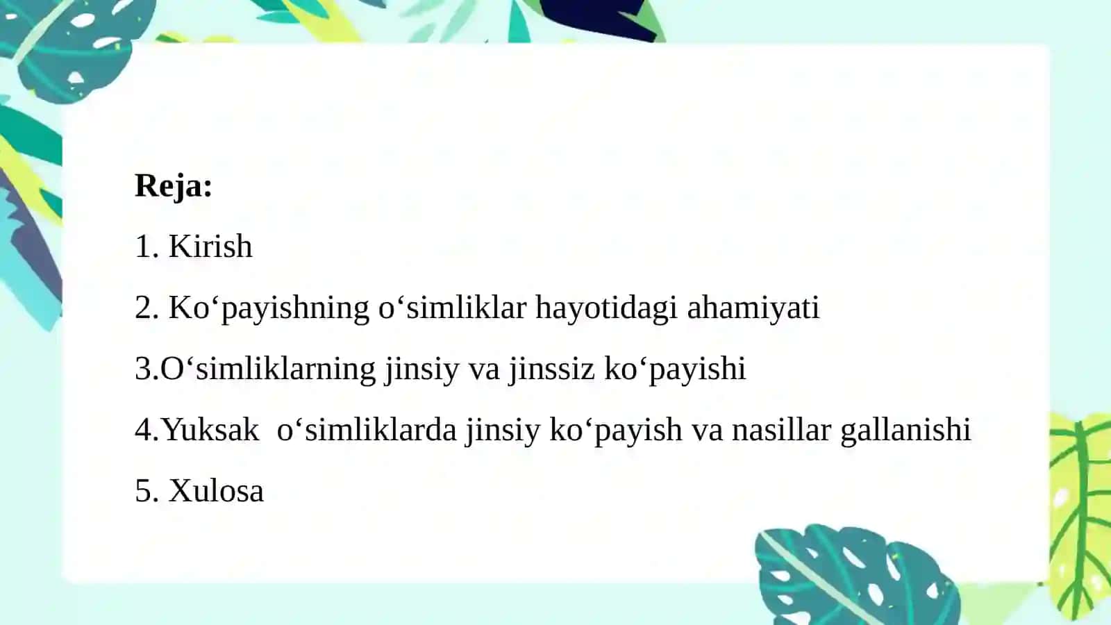 Oʻsimliklarning jinssiz va jinsiy koʻpayishi ularning oʻsimliklar hayotidagi ahamiyati 2