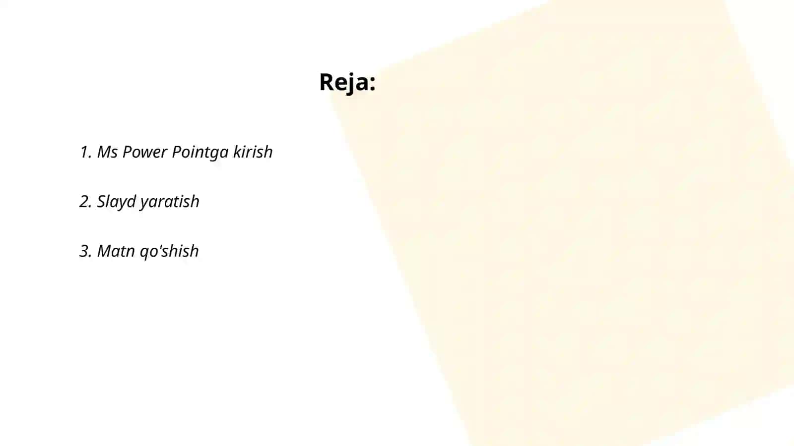 Ms Power Pointda oʻrgatuvchi-interaktiv taqdimotlar yaratish 2