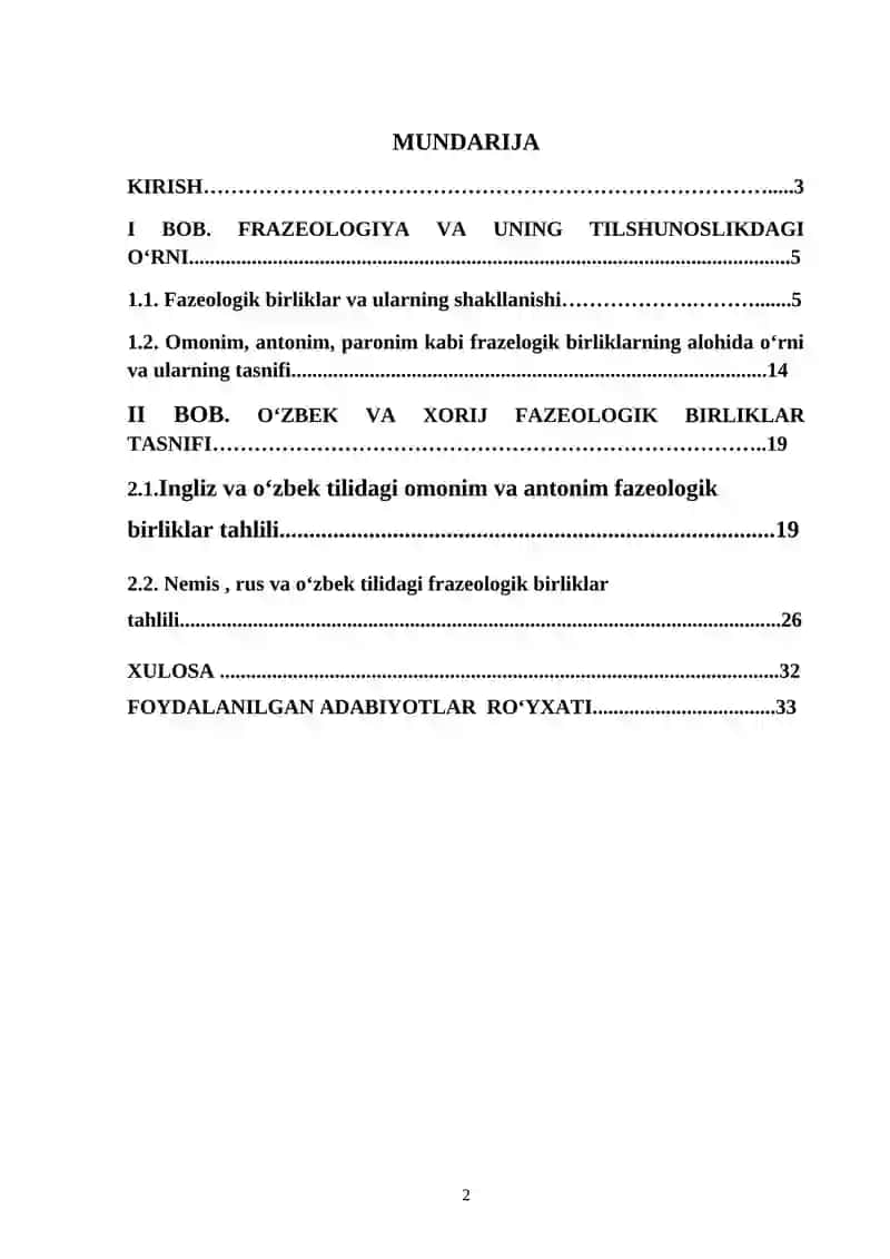 Frazeologik omonimiya. Antonimiya va paronimiya 2