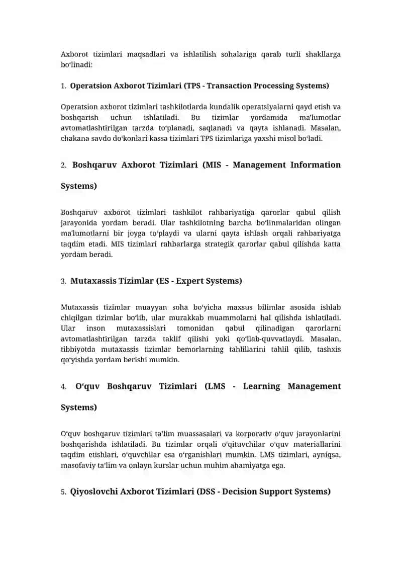 Axborot Tizimlari: Zamonaviy Texnologiyalarning Kaliti 2