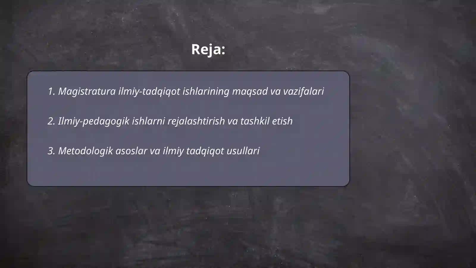 Magistraturada ilmiy-pedagogik ishni tashkil etish metodikasi 2