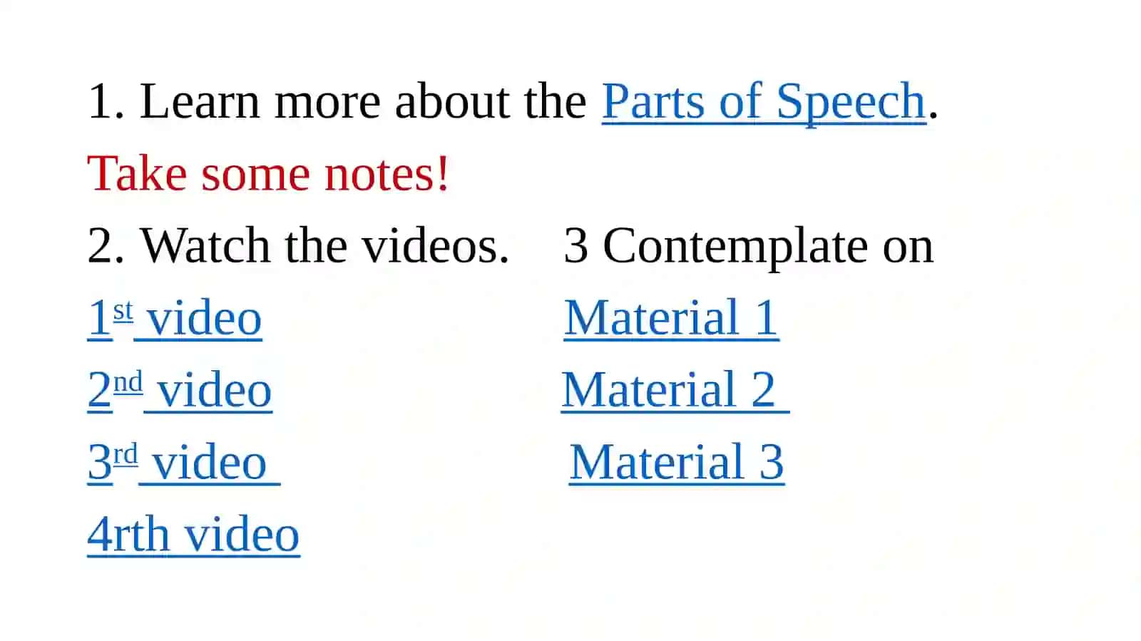 Homework for GRAMMAR 2