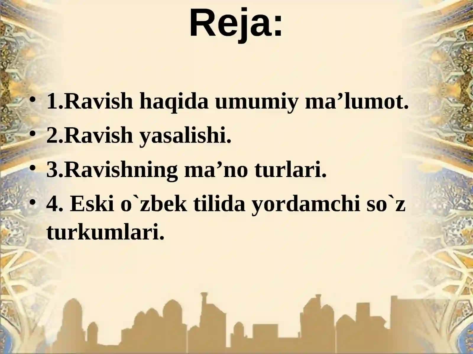 Ravishva yordamchiso‘z turkumlari 2
