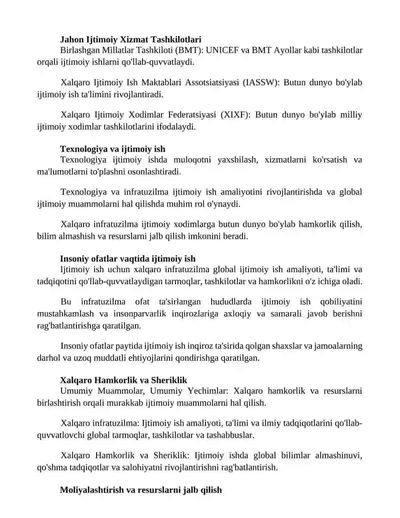 Ijtimoiy Ishning Xalqaro Infrastrukturasi 2